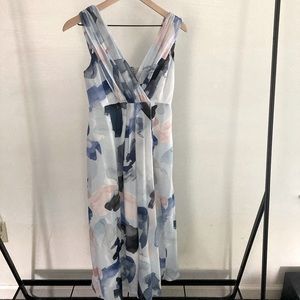 Seraphine printed silk maternity midi dress